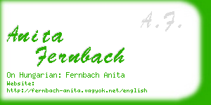 anita fernbach business card